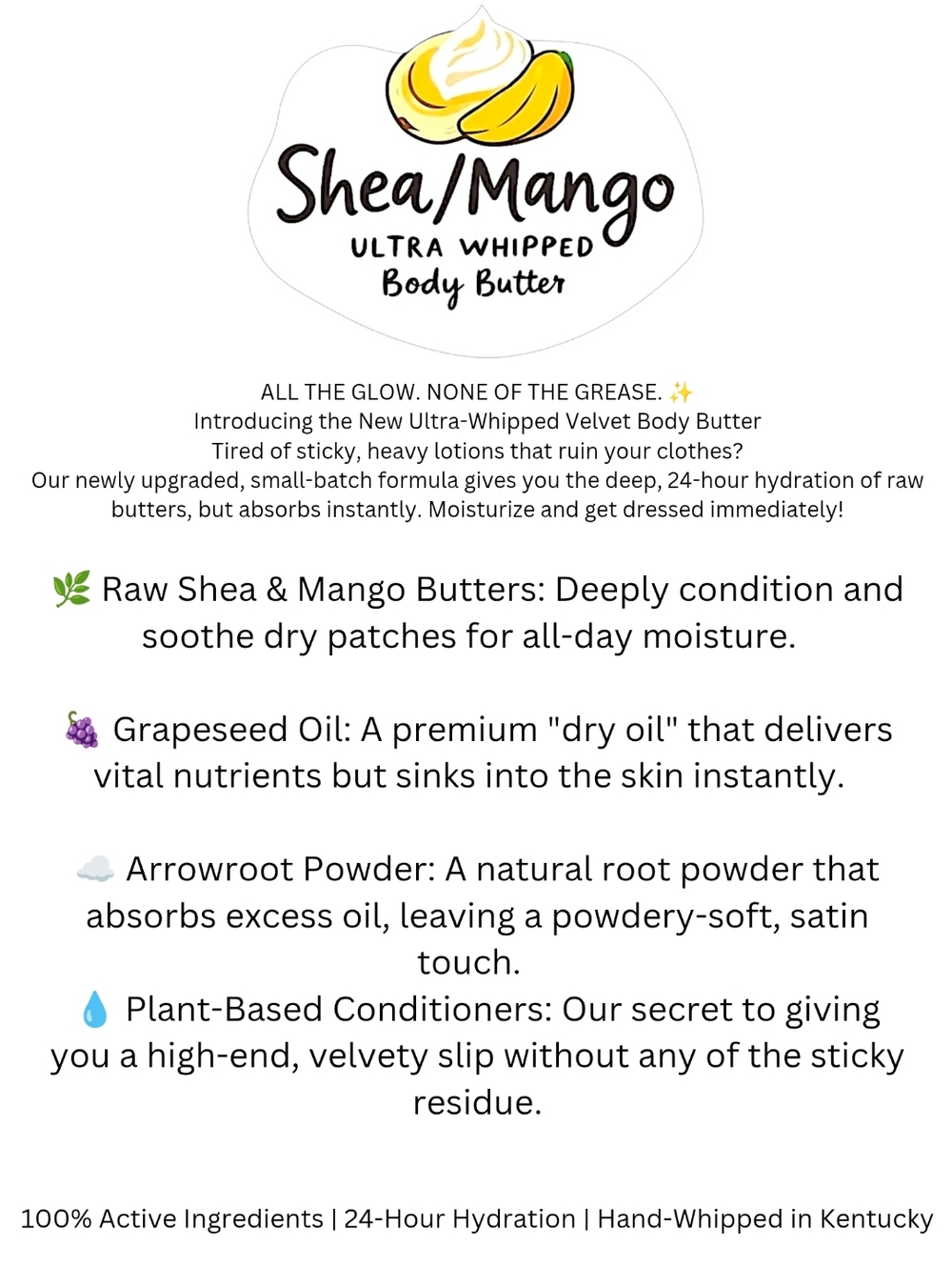 BUY NOW- SHEA/MANGO 4oz Ultra-Whipped Body Butter - Picture 7 of 7